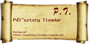 Pásztory Tivadar névjegykártya